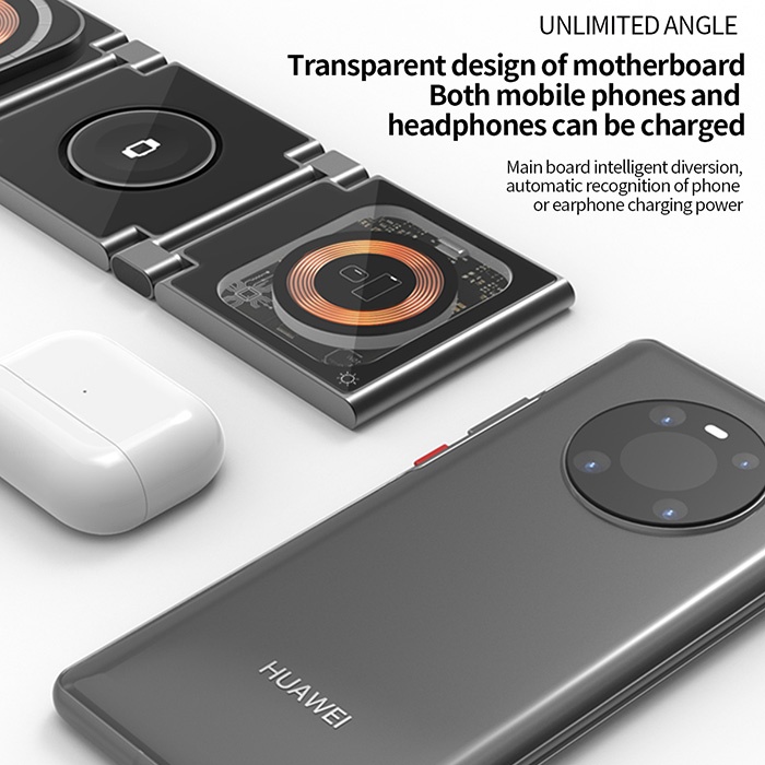4 in 1 RGB light punk style magnetic wireless charger