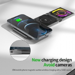 4 in 1 RGB light punk style magnetic wireless charger